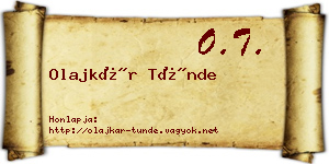 Olajkár Tünde névjegykártya